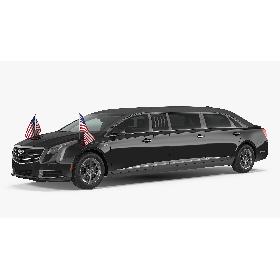 Presidential Limousine Cadillac SS 70 Stretch with American Flag 3D